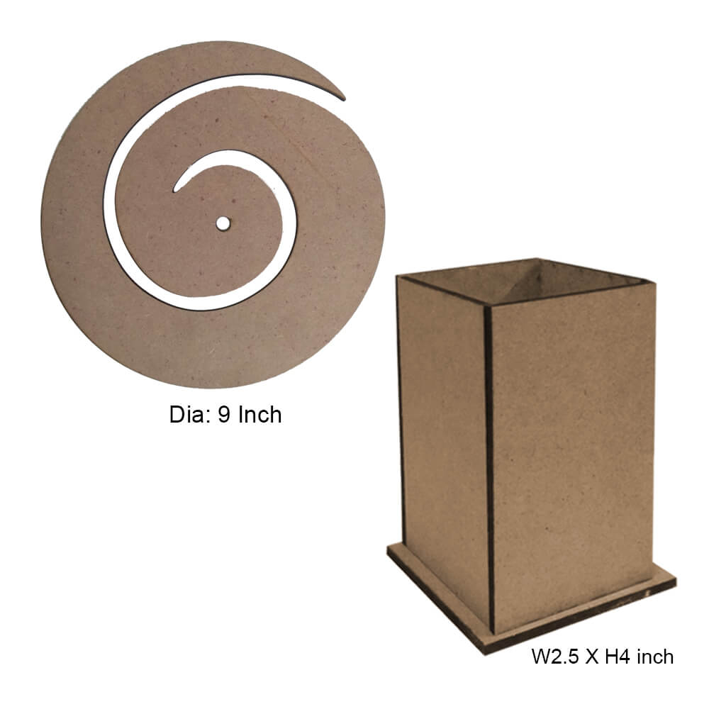 DF Spiral Clock and MDF Pen stand 1 Set